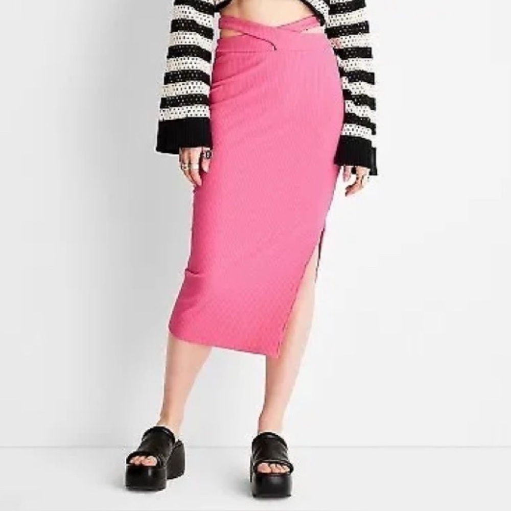 Alani Noelle Future Collective XXL Chic Pink Pencil Skirt for Women